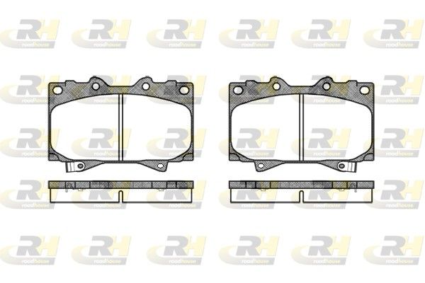 Set of brake linings, disc brake