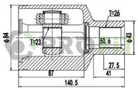 Set of hinges, drive shaft