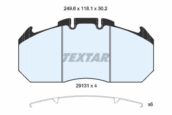 Set of brake linings, disc brake