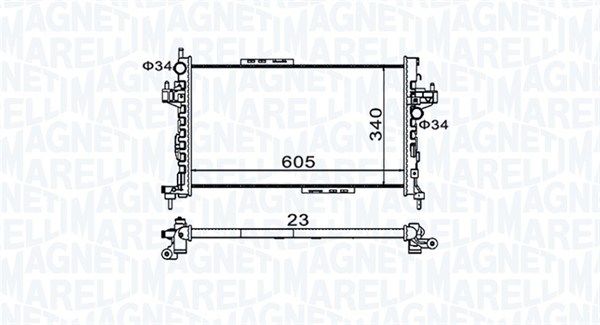 Radiator, engine cooling system