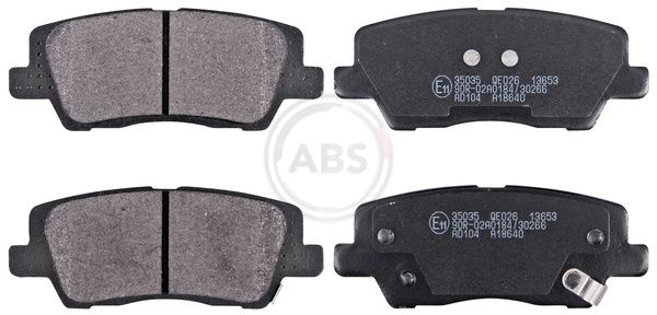 Set of brake linings, disc brake