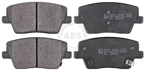 Set of brake linings, disc brake