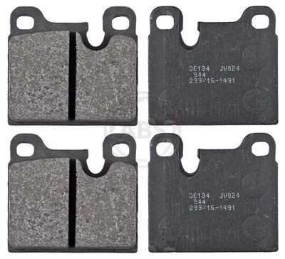 Set of brake linings, disc brake