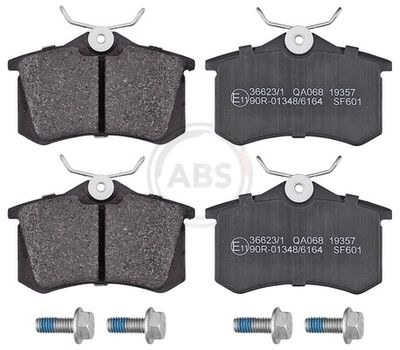 Set of brake linings, disc brake