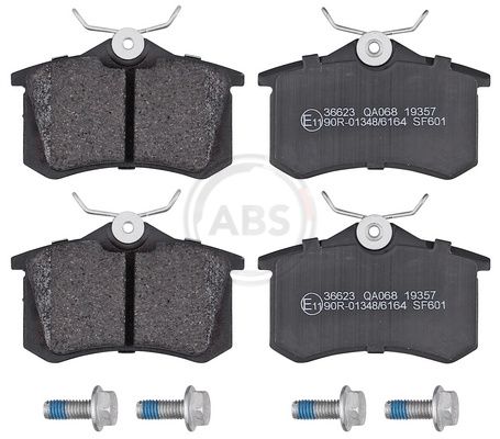 Set of brake linings, disc brake