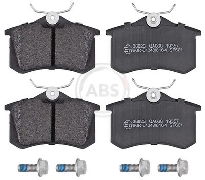 Set of brake linings, disc brake