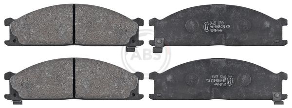 Set of brake linings, disc brake