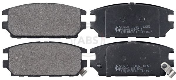 Set of brake linings, disc brake