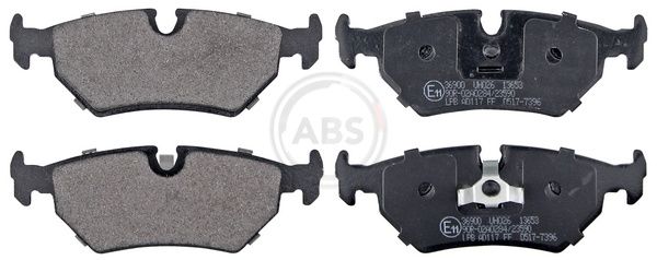 Set of brake linings, disc brake