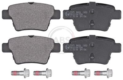 Set of brake linings, disc brake