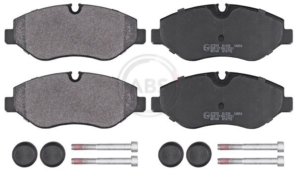 Set of brake linings, disc brake