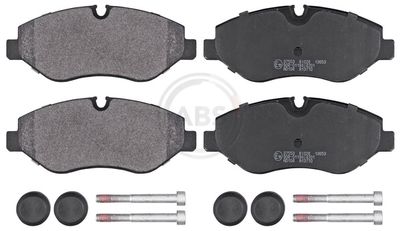 Set of brake linings, disc brake