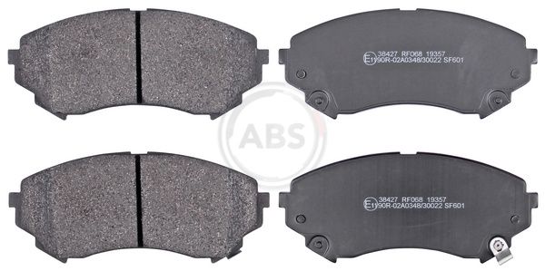 Set of brake linings, disc brake