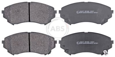 Set of brake linings, disc brake