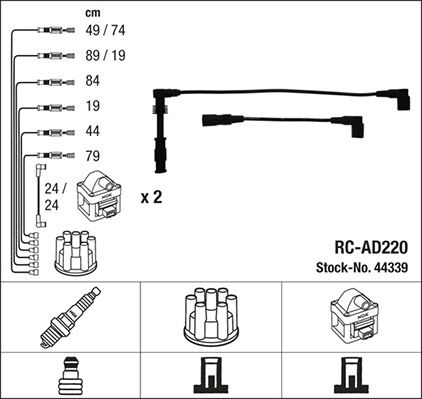 A set of high voltage wires