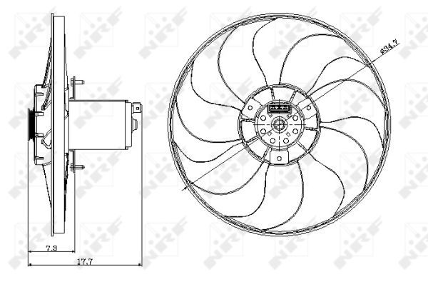 Fan, engine cooling system