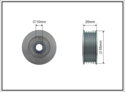 Deflector/guide roller, poly-V belt