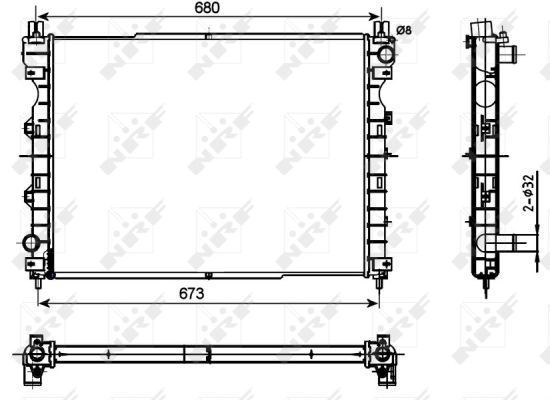 Radiator, engine cooling system