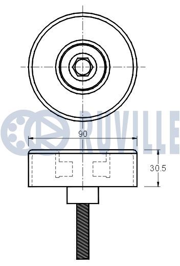 Deflector/guide roller, poly-V belt