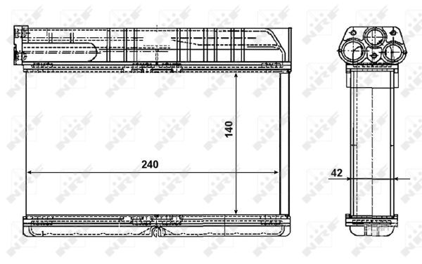 Heat exchanger, interior heating system