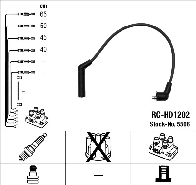 A set of high voltage wires