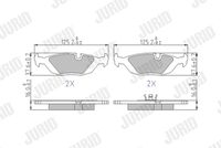 Set of brake linings, disc brake