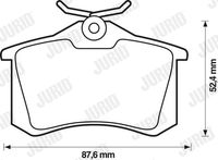 Set of brake linings, disc brake