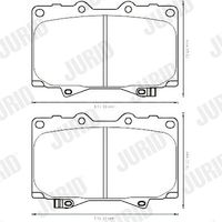 Set of brake linings, disc brake