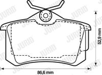 Set of brake linings, disc brake