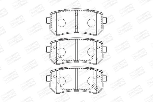 Set of brake linings, disc brake