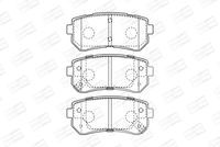 Set of brake linings, disc brake