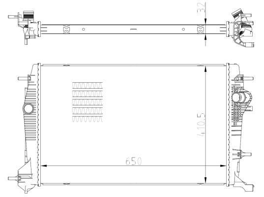 Radiator, engine cooling system