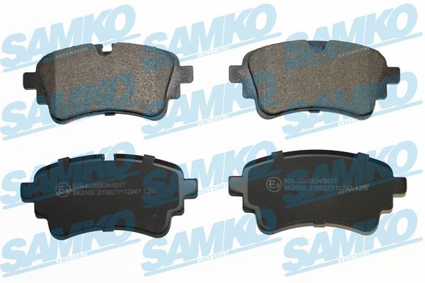 Set of brake linings, disc brake