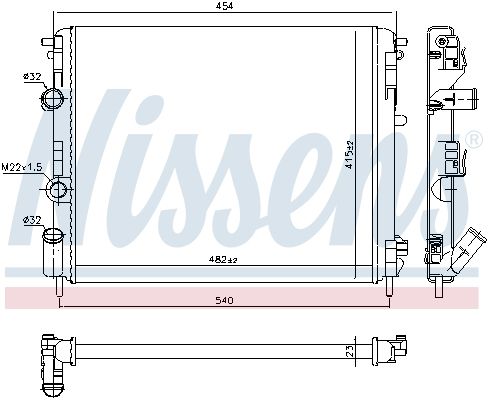 Radiator, engine cooling system