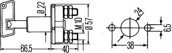 Main switch, battery