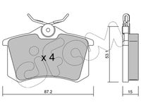 Set of brake linings, disc brake