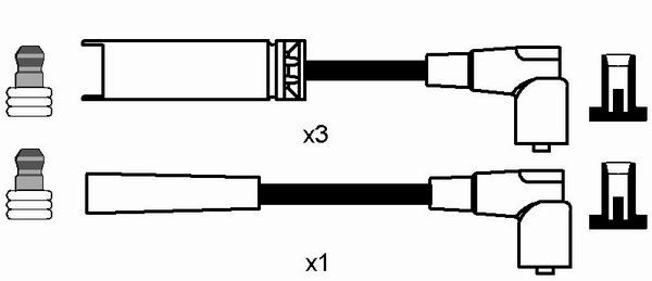 A set of high voltage wires