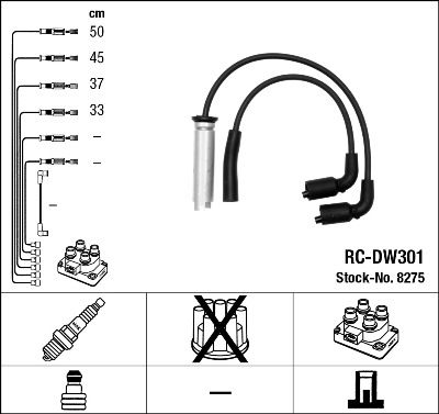 A set of high voltage wires