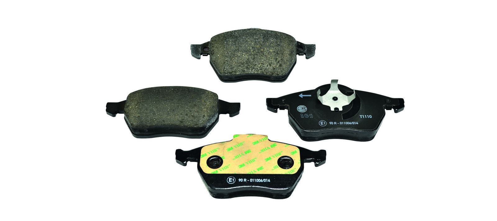 Set of brake linings, disc brake