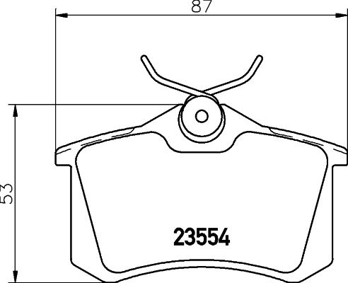 Set of brake linings, disc brake