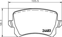 Set of brake linings, disc brake