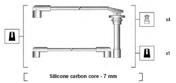 A set of high voltage wires