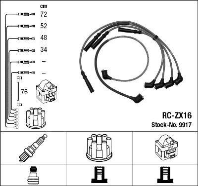 A set of high voltage wires