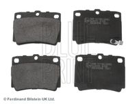 Set of brake linings, disc brake