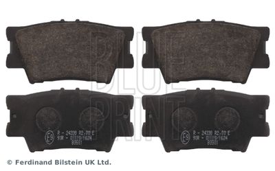 Set of brake linings, disc brake