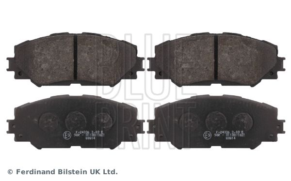 Set of brake linings, disc brake