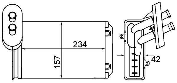 Heat exchanger, interior heating system