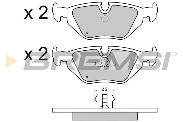 Set of brake linings, disc brake