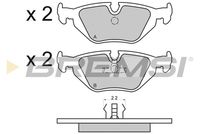 Set of brake linings, disc brake