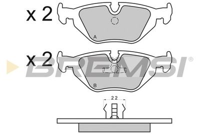 Set of brake linings, disc brake